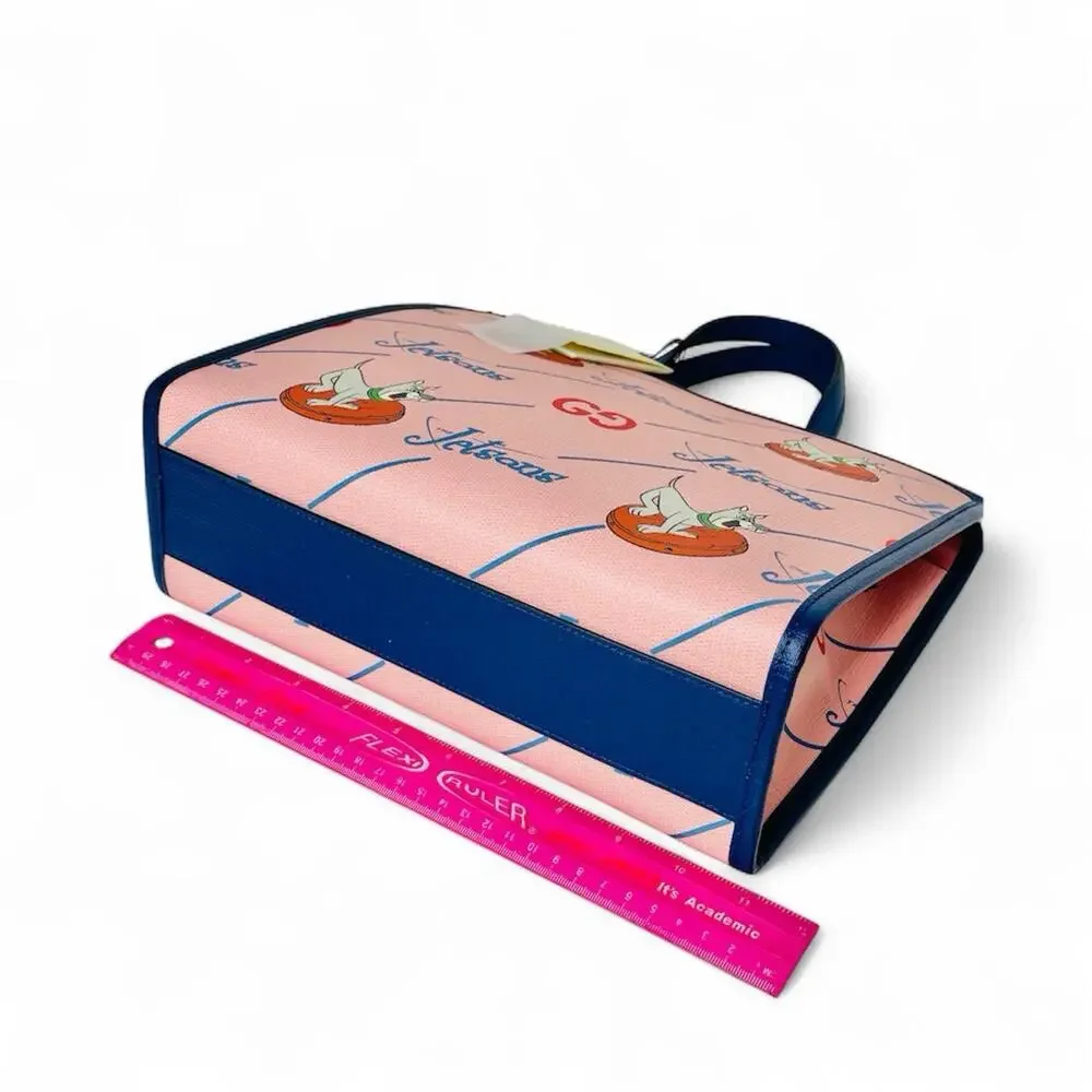 NWT GUCCI x Jetsons Printed GG Supreme Pink Small Tote Canvas Bag NWT
